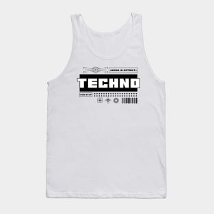 TECHNO  -  Born In Detroit (black) Tank Top